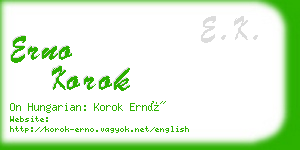 erno korok business card